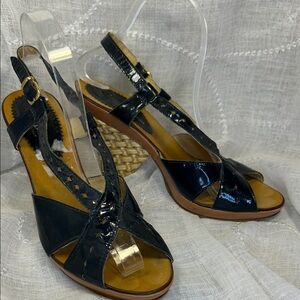 Franco Barbieri Elegant Black Slingback Sandals